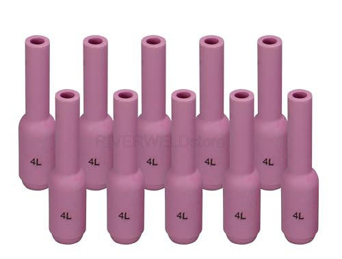 Image of RIVERWELD TIG Alumina Nozzles Ceramic Cups 10N50L #4L 1 /4 inch 6.5mm 10pcs