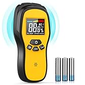Pinless Moisture Meter - Povlen Wood Moisture Meter Digital Humidity Detector for Lumber Drywall Firewood Masonry Woodworking Plaster Flooring Concrete Construction with LCD Display Sound Alarm