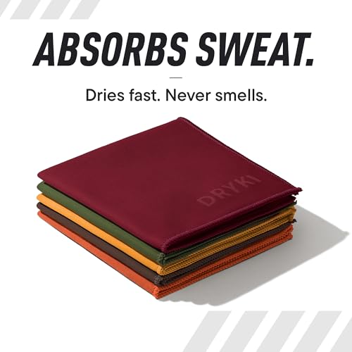 Image of DRYKI Pocket-Sized Sweat Towels - The Original Sweat Absorbing Handkerchiefs - Quick-Dry Microfiber Sweat Rags for Face, Hands, & Body - Men & Women - Gym, Sports, and Work (Western: 5 Pack)