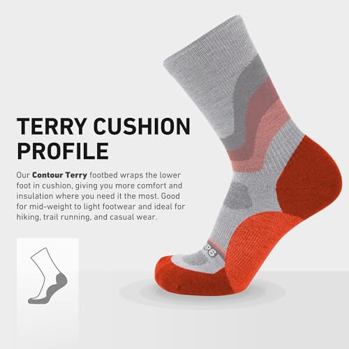 Image of GRIP6 Crew Socks - Merino Wool Socks Made in the USA, Lightweight Wool Hiking Socks, Crew Socks for Men and Women