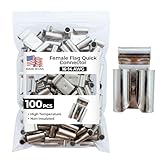 Sherco-Auto High Temperature Non-Insulated Female Flag Quick Connector 16-14 Gauge AWG .250 Stud Electrical Wire Terminal - Pack of 100 - Made in USA