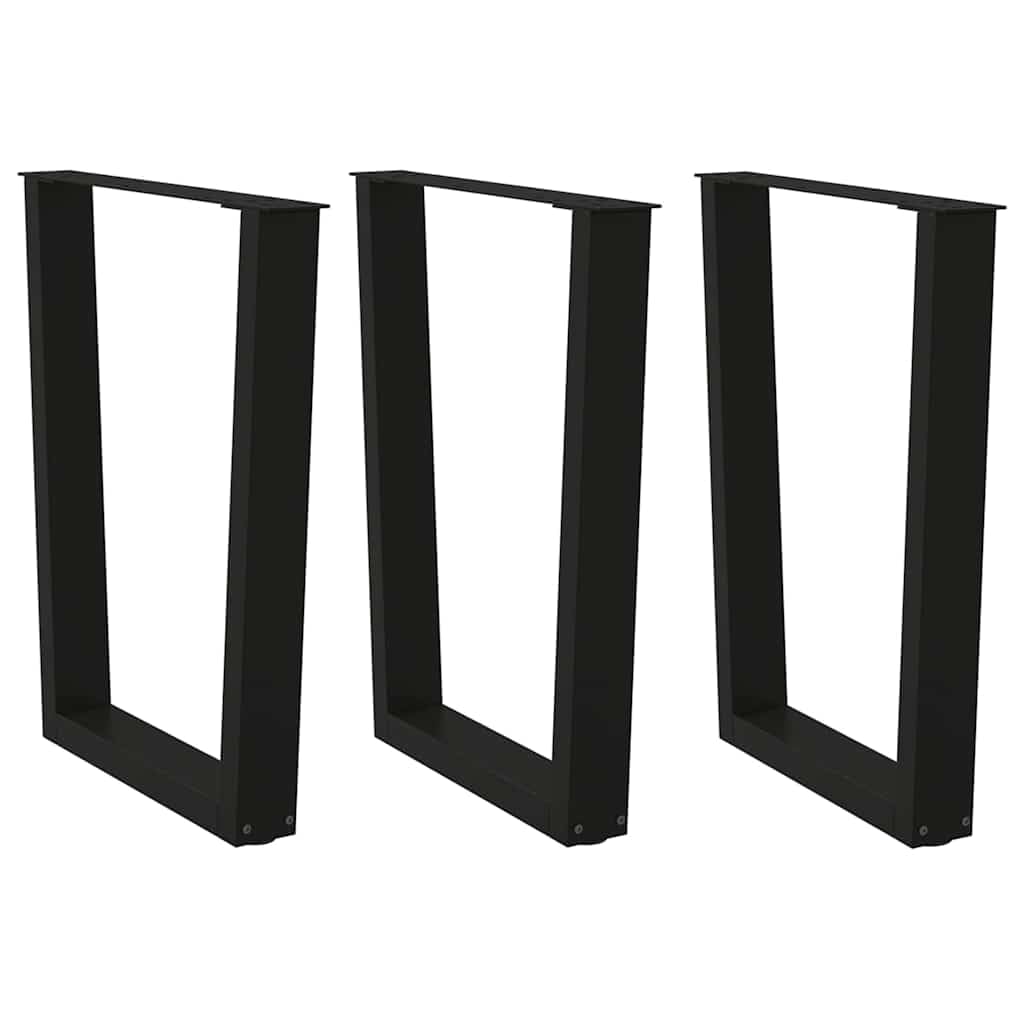 Pieds de table réglables acier noir 70cm lot 3 pièces remplacement meuble stable