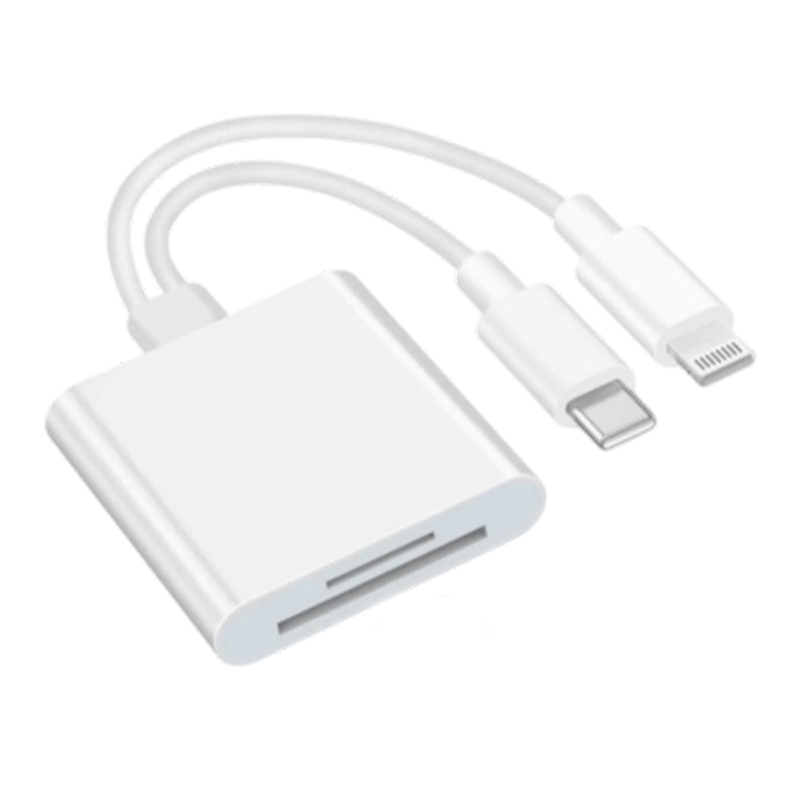 SDカードリーダー Lightning&Type Cメモリカードリーダー 2in2 写真/動画/資料読み込み変換アダプタ i-phone/i-pad/Windows/Androidスマホなどのデバイスに対応