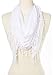 Cindy & Wendy Lightweight Triangle Floral Fashion Lace Fringe Scarf Wrap for Women (SSLS-White)