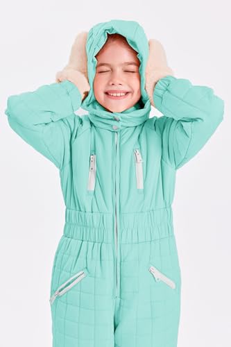 Image of Haloumoning Kid Snowsuit Girls Hooded Waterproof Insulated Ski Suit