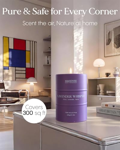 Image of M&SENSE Large Lavender Soy Candles for Home Scented 21.2oz 120 Hour Long Burning, Aromatherapy Candle for Stress Relief Meditation Relaxing, Appreciation Gifts for Mom Teacher Friends