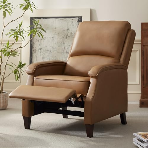 VKNOW Leather Recliner with Lumbar Support and Push Back
