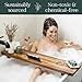 Premium Nature Shed Bathtub Tray for Freestanding Bath | Large & Thick 35” Acacia Wood Luxury Bath Tray for Tub | Anti-Tip, Non-Toxic, Adjustable Bathtub Trays for Tub with Bathroom Accessories Holder