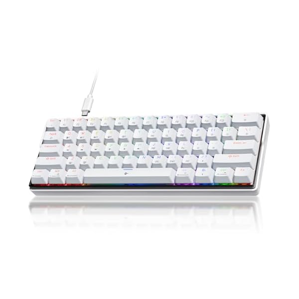 KEMOVE K61SE Gaming Keyboard, 60 Percent Mechanical Keyboard, Wired RGB Backlit N-Key Rollover Compact Mini 61 Keys Keyboard for PC Laptop, Red Switch