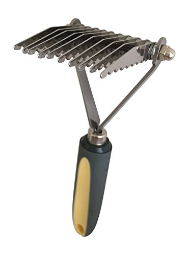 Pixikko 10-Blade De-Matting Tool Comb/Rake For Medium/Long Hair Dogs & Cats #TOP2
