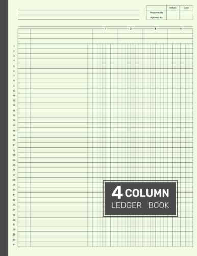 4 Column Ledger Book: Simple Large Accounting Log Book for Bookkeeping and Financial Planning, Accounting Journal Notebook (8,5″ x 11″, 110 Pages)