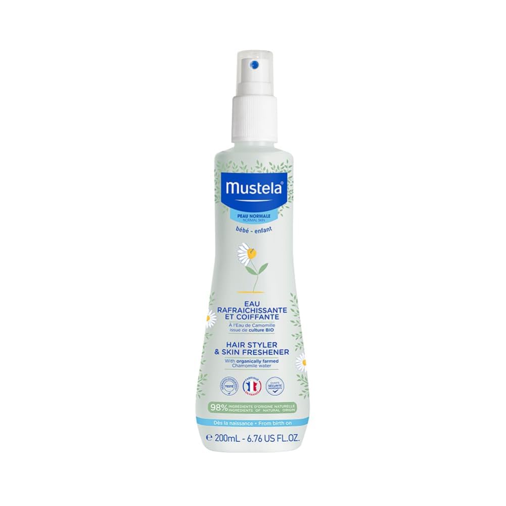 Mustela Baby Hair Styler & Skin Freshener - With Natural Avocado & Chamomile Water - Vegan & Hypoallergenic - 200ml