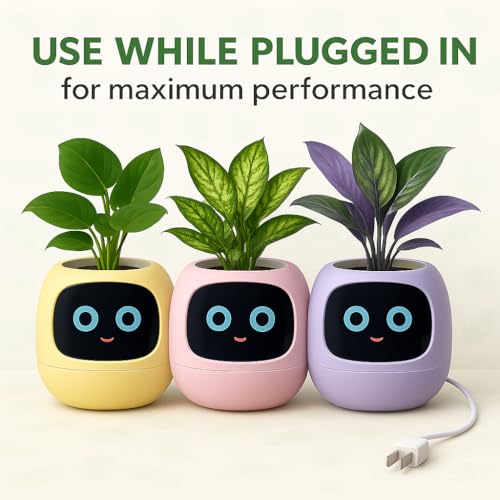 Image of Interactive Plant Pot - Smart Planter, AI Pet Plantagotchi, tamagotchi, Leafypod and Plantiboy, Robot Flower with Feelings, Electric Maceta, Indoor Flowerpot with Water, Digital Gifts (green)