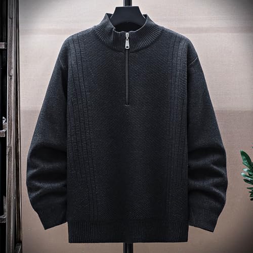 Sweaters for Men Quarter Zip Fleece Mock Neck Pullover Business Casual Golf Sweater2