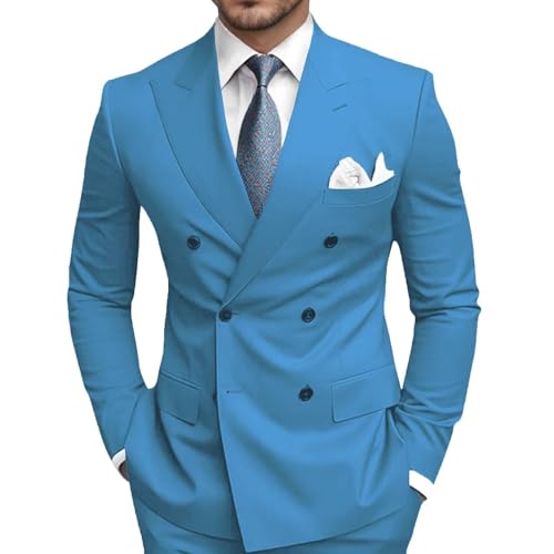 Mens Suits 3 Piece Slim Fit Double Breasted Suits for Men Formal Jacket Vest Pants Wedding Prom Men's Suit Tuxedo Set