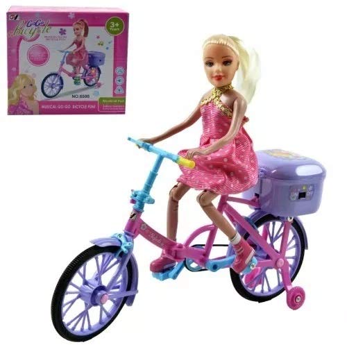 Boneca Ciclista Com Luz Som E Movimento Gogo Roupa Tecido
