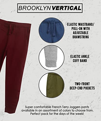 BROOKLYN VERTICAL 2-Pack Boys Fleece Cotton Joggers Pant|Soft Comfortable Cotton,Drawstring Pull,Pockets| Small-XL3