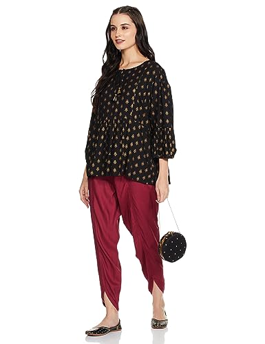 Image of Amazon Brand - Myx Women Relaxed Rayon Dhoti Pants (Available in Plus Sizes)