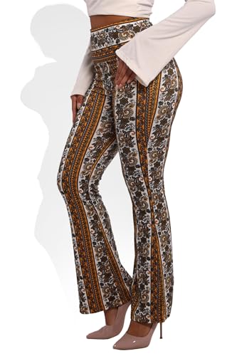 ShoSho Womens Flare Palazzo Pants Casual Boho Bell Bottoms Wide Leg Buttery Soft Bottoms4