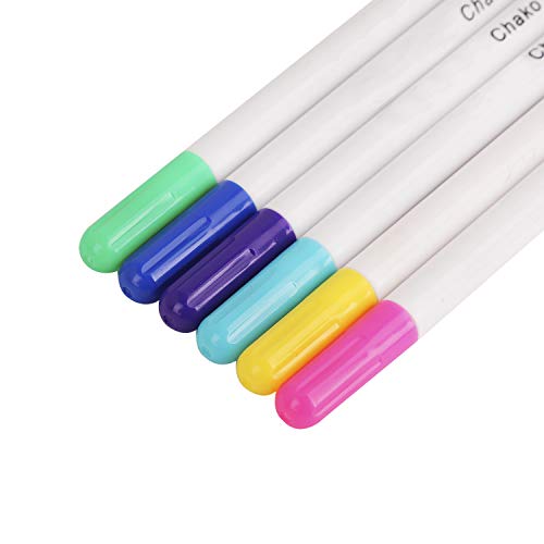 6Pcs Water Erasable Fabric Marking Pen Disappearing Ink Fabric Marker Sewing Air Erasable Water Soluble Ink Pen For Embroidery Cross Stitch Handicarft Needlework #TOP2