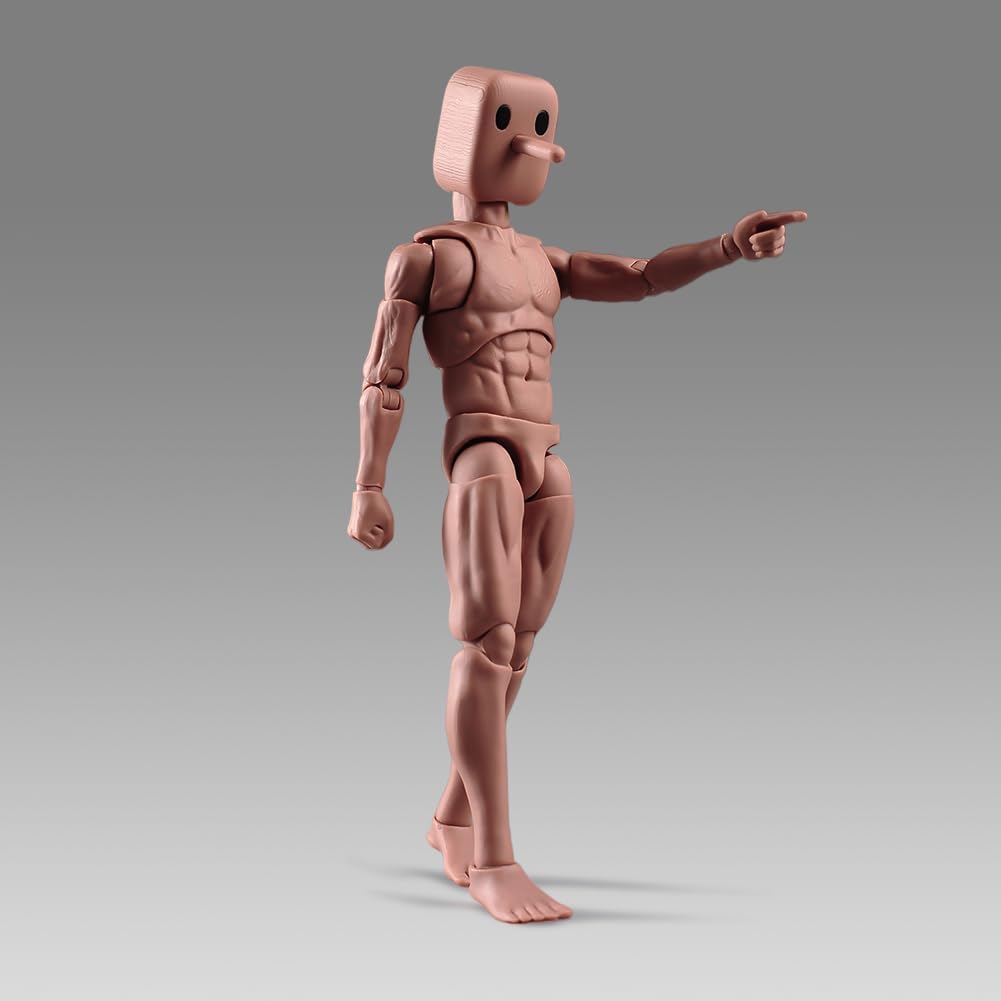 1/12 Scale Narrow Shoulder Male Action Figure 6in Flexible Notaman Square Head Male Figure Body Doll Miniature Figure with Head Sculpt NT-02