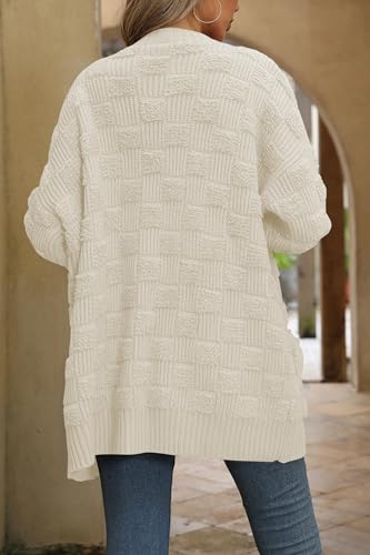 Image of Cakulo Womens Oversized Fall Checkered Cardigan Sweaters 2024 Trendy Open Front Chunky Cardigans Knit Sweater Coats