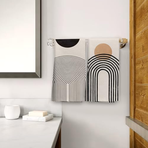 Ohsul Boho Kitchen Towels Dish Towels Dish Cloth Set Of 2,Bohemian Mid Century Modern Hand Towel Tea Towels For Bathroom Kitchen Decor thumb #1