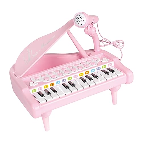 Vaguelly 1ピーシー音楽電子琴 おもちゃ マイク付き ピンク かわいい電子オ