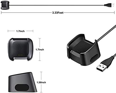 Miniatura 5 de Fitbit Versa Cargador de repuesto USB Cable de carga Cargador Dock Stand Cradle Adaptador para el nuevo Fitbit Versa Smartwatch por Master Cables