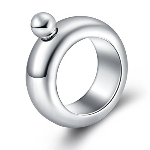 Fashion Bracelet Flask Creative Hidden Stainless Steel Wine Bangle with Funnel (Silver)