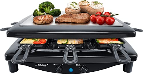 Steba Premium Raclette RC 7 Black Steel Made in Germany mit wendbarer Edelstahl-Grillplatte