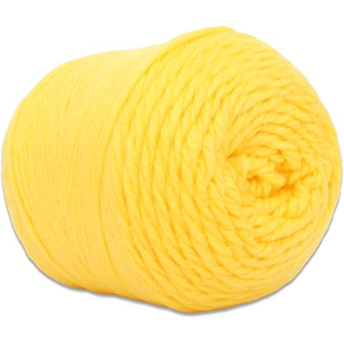 Image of ThreadArt Chunky Yarn Big Cake, 300g (316 Yards - Yellow 20 | Super Bulky #6 for Hand Knitting & Crocheting - 100% Soft Acrylic for Blanket Yarn