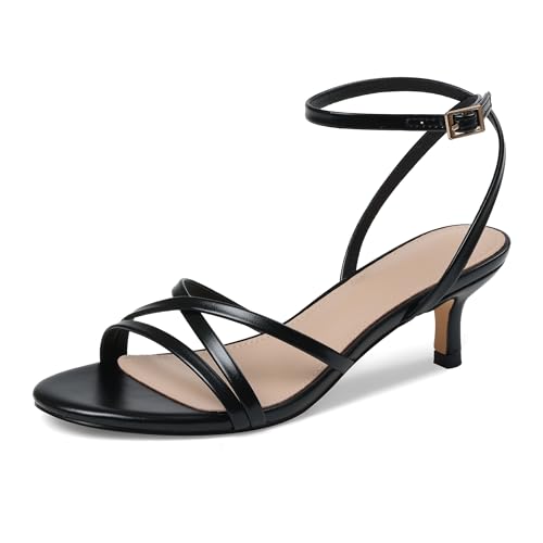 Sandales à talons à lanières pour femme chaussures habillées bout ouvert