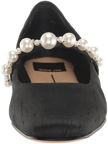 Dolce Vita Women's Roxana Pearl Ballet Flat, Onyx Satin, 9.5 | Image 1