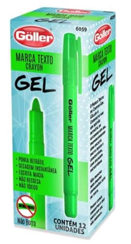 Marca Texto Crayon Gel 12 unidades verde
