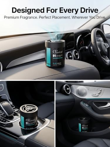 Image of Blue Aqua Gel Car Perfume | Long Lasting Dashboard Car Freshener 140g | Leakproof Car Air Freshener | Premium Aqua Fragrance | Pack of 3