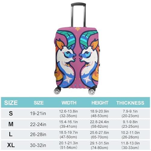 Elastic Luggage Cover Protector Gemini Washable Suitcase Sleeve Durable Travel Suitcase Case Cover with Zipper Openings Fits 19-32 Inch Luggage (M)2