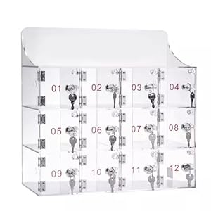 YNSHOP Transparenter Handy-Organizer Schrank 12 Fächer