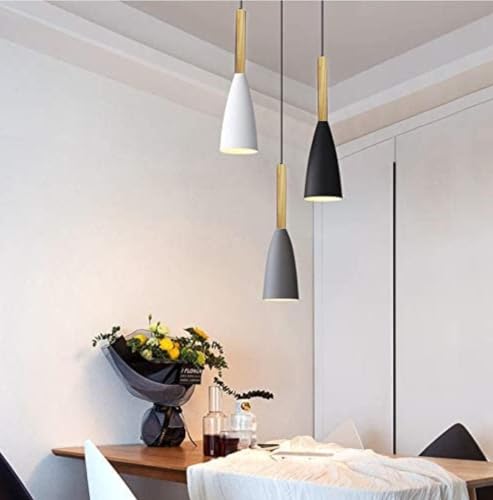 Image of GreyWings Modern, Black,White,Grey Multi-Pendant Hanging Light for Ceiling, Aluminium, Drop, Antique Decor, E-27 Holder,(Bulb not Included) 3 Light Cluster Set