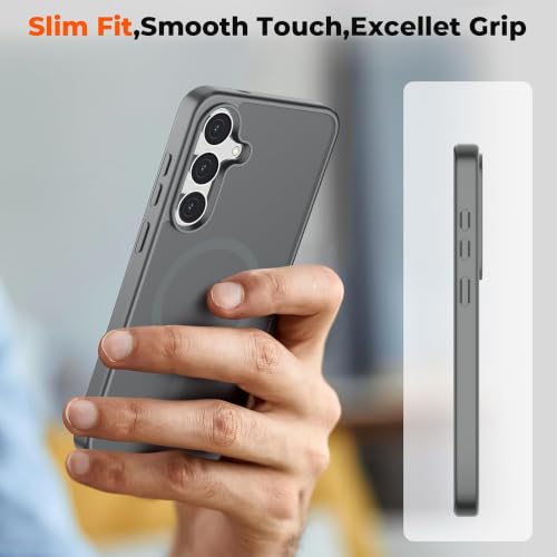 Image of AIBEX Back Cover for Samsung Galaxy S25 Plus| Slim Case with Wireless Charging Support | Anti-Scratch, Shockproof, Anti-Fingerprint & Lightweight Military-Grade Protective Cover - Grey