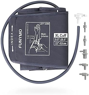 Extra Large Blood Pressure Cuff Arm with 6 Connectors, 9.0''-20.5'' Extra XL Replacement Cuff Compatible with All Omron Blood Pressure Machine (BP Machine Not Included)