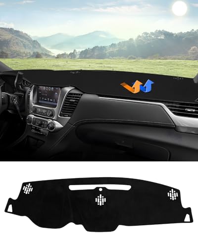 Image of Autorder Dashboard Cover Mat for 2015-2020 Chevy Chevrolet Tahoe /Suburban /GMC Yukon Accessories Dash Cover Mat Flannel Sunshade Glare UV Rays Protector (Without Forward Collision Alert /HUD)
