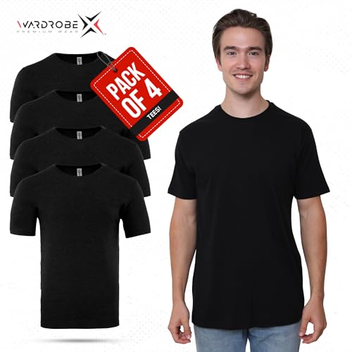 Crewneck Cotton T-Shirts for Men | 4-Pack Crewneck T-Shirts Multipack | Short Sleeve T-Shirts Ideal for Mens Undershirt2