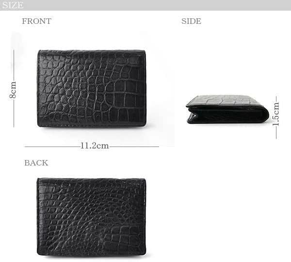 Amazon | 名刺入れ カードケース クロコダイル 無双 ブラック 黒 ワニ