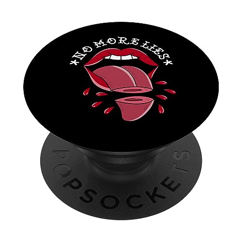 No More Lies Goth American Traditional Tattoo Flash Inked PopSockets Swappable PopGrip, Black