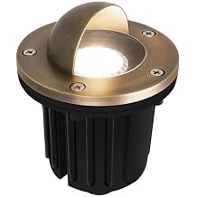 GKOLED LED Brass Well Lights, 12V In Ground Light Outdoor, IP67 Waterproof Low Voltage Landscape Lighting with MR16 Bulb and Swivel Base, 5W 140LM 2700K, Up Light for Garden Trees Bushes, Beacon Top