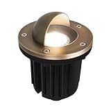 GKOLED LED Brass Well Lights, 12V In Ground Light Outdoor, IP67 Waterproof Low Voltage Landscape Lighting with MR16 Bulb and Swival Base, 5W 140LM 2700K, Up Light for Garden Trees Bushes, Beacon Top