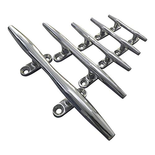 Hollow-Base Deck Cleats with 4 Fixings - Stainless Steel A4-Marine Grade (316) - 100mm - Pack of 2