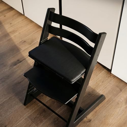 Image of COZYKIDS Tripp Trapp Compatible Baby Cushion | Waterproof High Chair Cushion | Soft Foam Padding (Black, Basic)