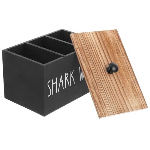 ARTSEWPLY Pot à Ail en Bois Couvercle Boîte de Conservation Rustique pour Ail et Oignons Récipient Porte-Ail Rangement la Cuisine Multifonction pour Protection L’Humidité Décor Salon et